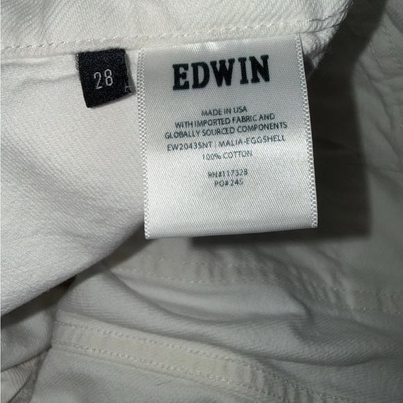 Revolve Edwin Jeans Women’s Malia Eggshell 100% Cotton Size 28 - Picture 5 of 10